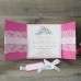 Lace Invitation Pink Greeting Card with Butterfly Bow Wedding Invitation Customized 